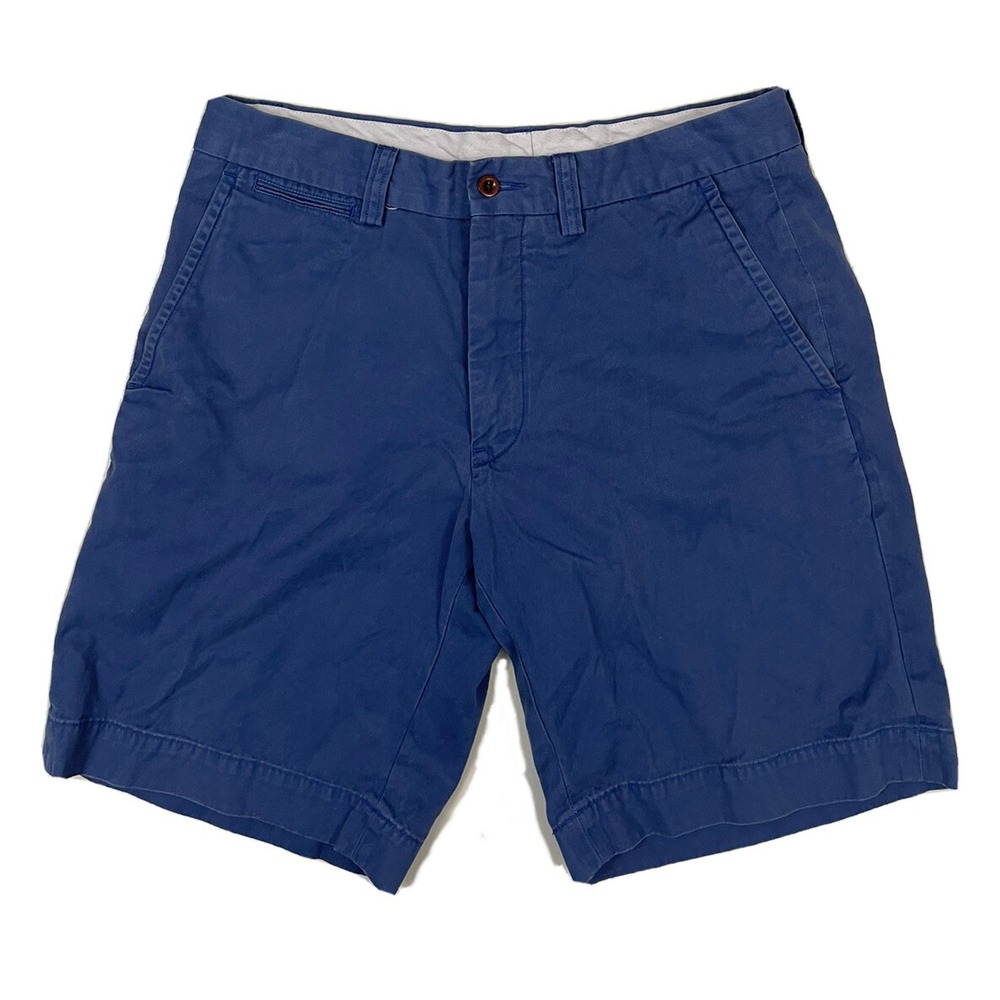 VTG Polo Ralph Lauren‎ Shorts Men 32 Flat Front Blue Chino Y2K Preppy Classic